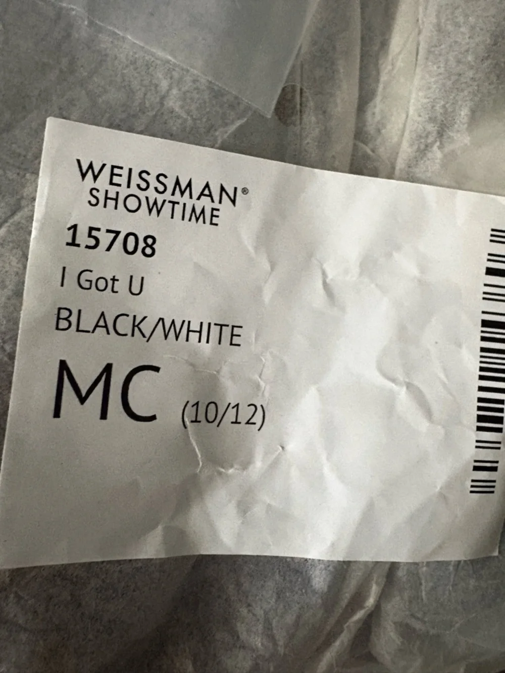 Weissman Black and White Sequin Dance Costume with Sheer Sleeves